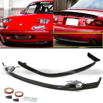 For 90-97 Miata MX-5 RS Style PU Front & Rear Bumper Chin Lip Body Kit Combo • $104.99