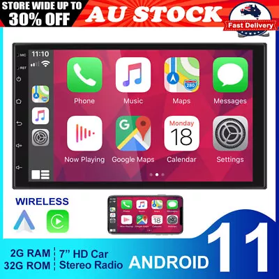 7in Android 11 2 DIN Car Stereo Radio GPS Navi WiFi For Apple CarPlay Head Unit • $128.99