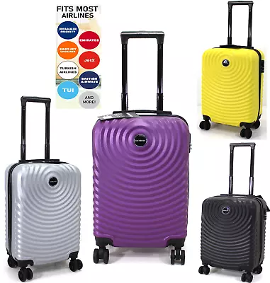 8 Wheel Suitcase ABS Hard Shell Carry On Cabin Bag Trolley Hand Luggage 55cm • £22.99