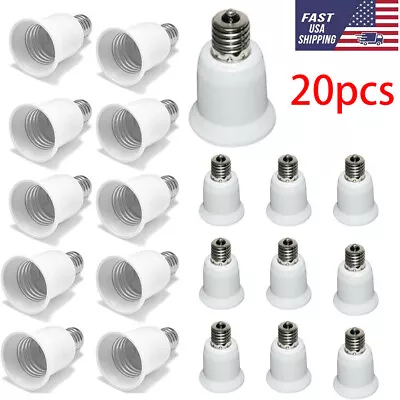 20Pcs E17 To E27/E26 Bulb Base Adapter Socket Converter For Lamp CFL & LED Bulbs • $24.89