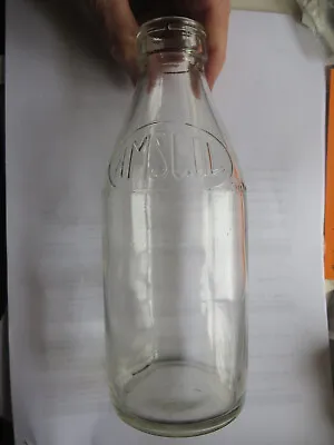 AMSCOL 1 PINT MILK BOTTLE SOUTH AUSTRALIA In CLEAR GLASS  EXCELLENT CONDITION • $13