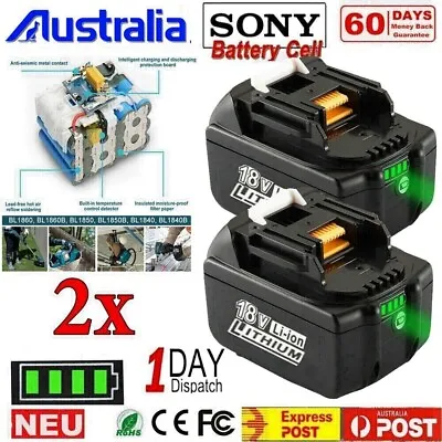 2 Pack 6.0Ah For Makita 18V Li-ion Battery 9.0 BL1850 BL1860B BL1830B LXT BL1840 • $62.99