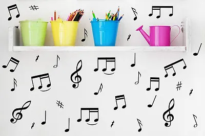 £2.49 • Buy 32 Music Notes Wall Removable Stickers Vinyl Kid's Room Laptop Car Fridge Decal 