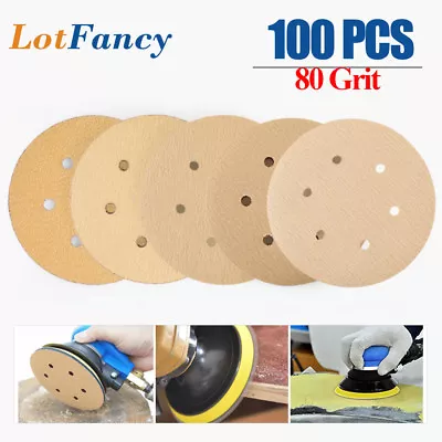 80 Grit 6 Inch Sanding Discs Dustless Orbital Sander Sandpaper Hook And Loop Pad • $21.99