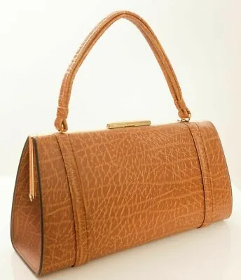 £45 • Buy Vintage 'MacLaren'  Classic Style Brown Faux Reptile Handbag With Paperwork.