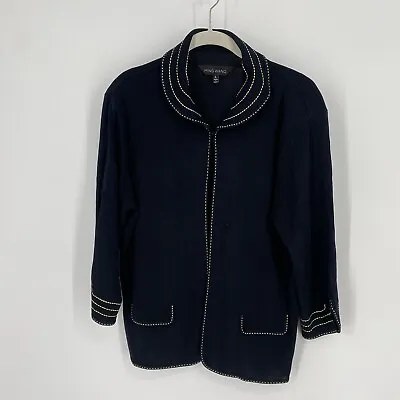Ming Wang Cardigan Women’s Large L Black Sweater Jacket Career Workwear Mature • $35