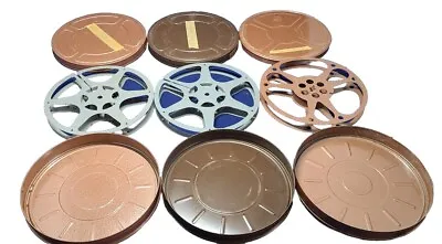 Lot Of 3 Vintage 7  Goldberg Metal Movie Film Reel Cases 8mm W 2 Tayloreel 1 GB • $44.95