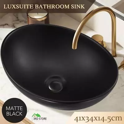 Black Bathroom Sink Basin Vessel Wash Washing Vanity Bowl Countertop Above Count • $77.40