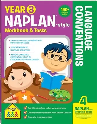 Year 3 NAPLAN*-style Language Conventions Workbook & Tests By Hinkler Pty Ltd... • $19.99