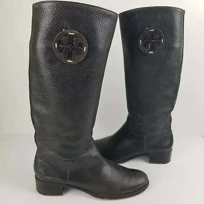 TORY BURCH Women's Dark Brown Leather Size 8 M Riding Boots Over The Knee • $94.85