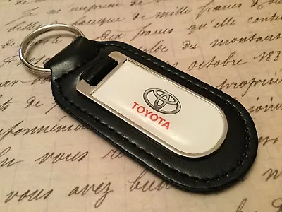 $7.33 • Buy Toyota Printed Black Leather Key Ring Fob Rav4 C-hr Landcruiser Supra Celica Gt