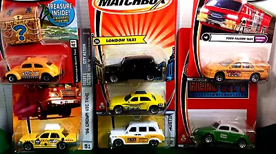 Matchbox TAXI’S 7 Car Lot VW Beetle Ford Falcon  Crown Vic Austin FX4 Hero-City • $48.48