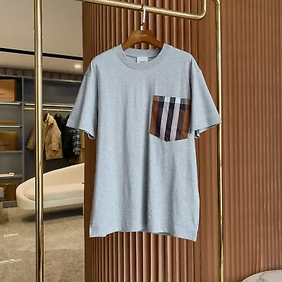 Burberry Vintage Cotton Baggy T-shirt With Plaid Pocket • $159