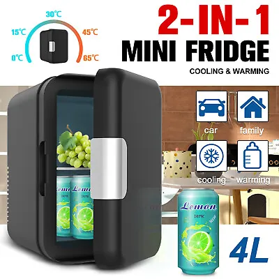 $59.90 • Buy Portable Mini Fridge 4L /6 Can Home Car Cooler & Warmer Small Drinks Bar Freezer