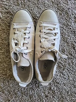 UGG Sherpa Lined Sneakers Size 8 Beige/Off White • $4.99