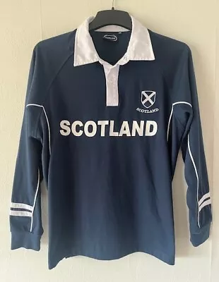 Scotland Rugby Long Sleeve Polo Shirt Mens Medium (Excellent Condition) • £4.99