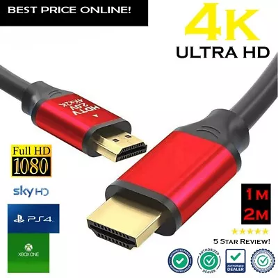 PREMIUM ULTRAHD HDMI CABLE HIGH SPEED 4K 2160p 3D LEAD 1 METRE • £3.20