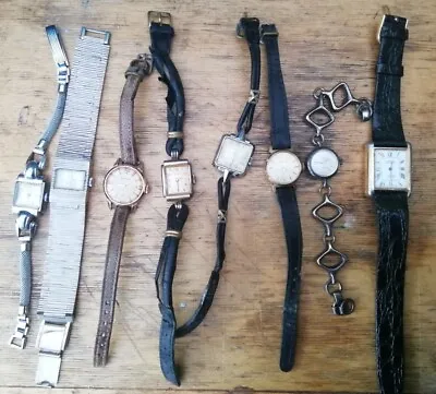 8 Vintage Ladies Watches Halcyon. Omer Trumpf.Renown.Zodiac. 1950s - 1970s Era  • £15