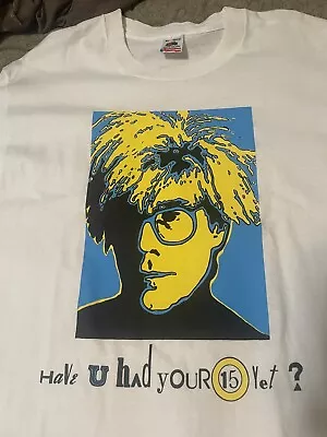 Vintage Andy Warhol T Shirt “Have You Had Your 15 Yet?” XL White Rare • $200