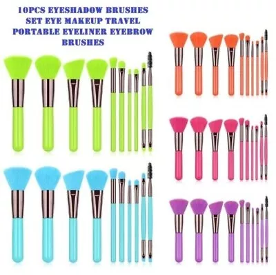 $13.45 • Buy 10Pcs Eyeshadow Brushes SetEyeliner Eyebrow Brushes Eye Makeup Travel Portable