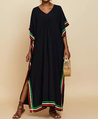 $24.99 • Buy AU SELLER Women Soft Cotton Oversized Kaftan Kimono Beach Dress Cover UP Dr220-2