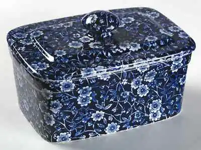 $89.95 • Buy Staffordshire Calico Blue  Butter Box 3786629