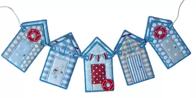 Beach Hut Bunting Nautical Seaside. Handmade • £17