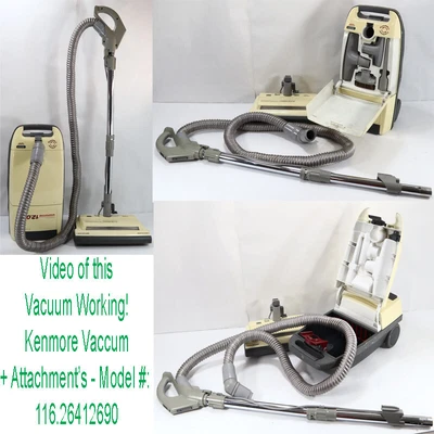 $78.50 • Buy Kenmore Whispertone Canister Vacuum + Attachments + Hose Model #: 116.26412690