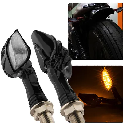 2X Motorcycle Turn Signals Blinker Light Skull Amber For Yamaha Honda Kawasaki • $10