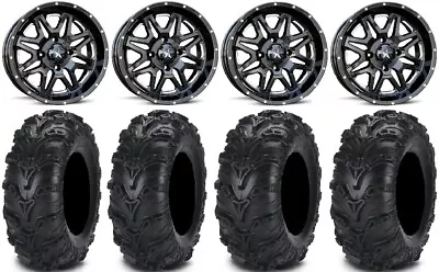 MSA Black Vibe 14  ATV Wheels 30  Mud Lite II Tires Kawasaki Brute Force IRS • $1499.20