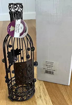 Wine Bottle Cork Cage - Bronze W/glass Marbles IN BOX W/tags 14  Tall EPIC • $21.99