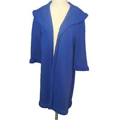Women's Couture Imports Blue Pullover Coat Open 100% Wool Belgium VTG 10.15.5 • $19.99