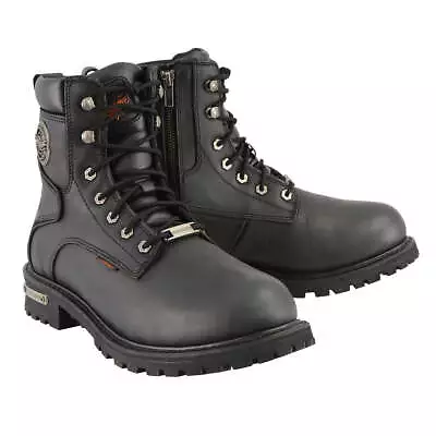 Milwaukee Leather 9096 Men's Black Leather  'WIDE Width' Logger Waterproof Boots • $152.99