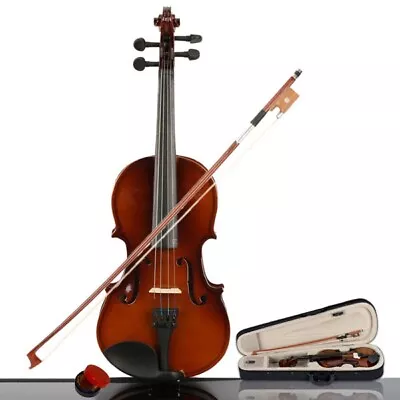 New 1/4 Acoustic Violin Case Bow Rosin Natural • $58.03