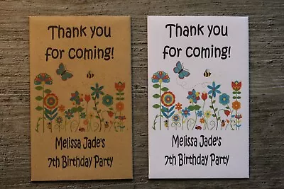 £4 • Buy 10 Personalised Seed Packets Birthday Party Bag Favours Filler Gift Boy Girl Bee