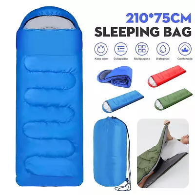 4 Season Sleeping Bag Waterproof Outdoor Camping Hiking Envelope Single Zip Bag • £11.99