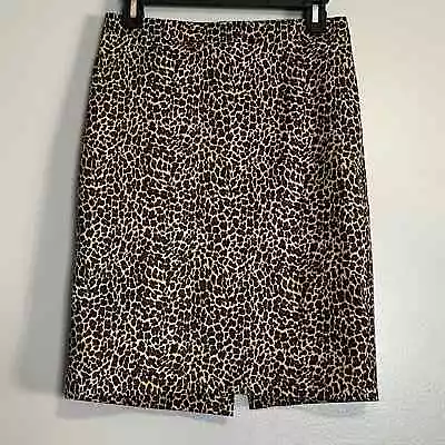 J Crew Leopard Animal Print Straight Pencil Skirt 00 • $19.99