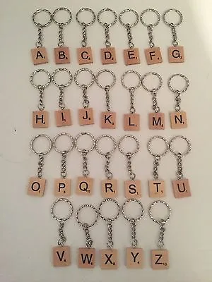 Scrabble Tile Letter Keyring Personal Gift Tiles Made In UK • £1.89