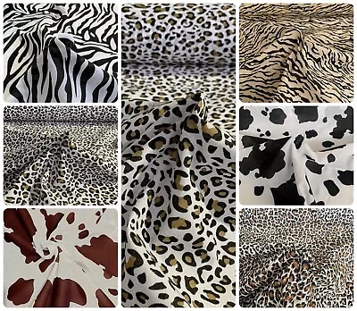 Premium Quality Animal Print Polycotton Fabric Tiger Zebra Leopard Cheeta Cow • £42.99