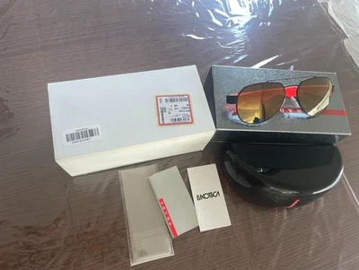 $350 • Buy RARE POLARIZED PRADA Linea Rossa Orange Sunglasses SPS 57U DG0 5Z1 PS 57US