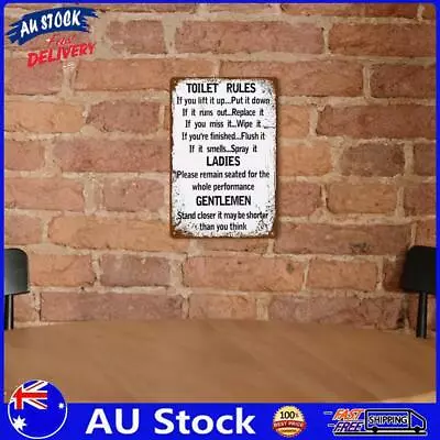 AU Toilet Rules Metal Plate Poster Bar Pub Tin Plaques Vintage Painting Wall Sig • $8.79