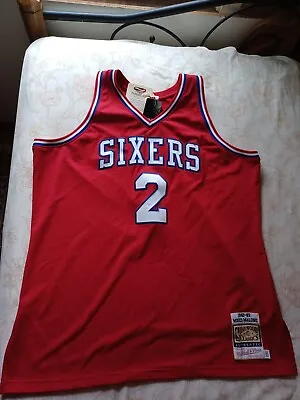 NBA Authentic Mitchell & Ness Jersey Philadelphia 76ers Moses Malone Size 2XL • $260