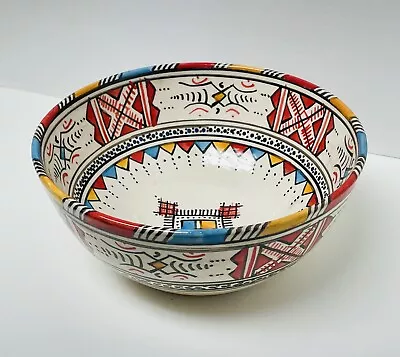 Serghini Safi Moroccan Pottery Serving Bowl Redware-signed • $27.70