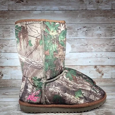 Realtree Girl Pink Women Size 6 Camouflage Ladies Mukluk Boots Camo Carson • $33.99