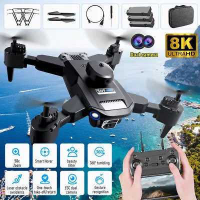 RC Drone Quadcopter 8K HD Dual Camera GPS WiFi FPV Foldable + 3 Batteries 2023 • $34.64