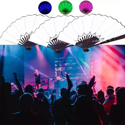 Glow Folding LED Fan Dancing Light Night Show Bar Disco Fan Props Party Decorate • $15.89