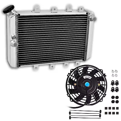 3 Row Aluminum Radiator & Fan For YAMAHA ATV QUAD GRIZZLY YFM700/550 2007-2011 • $79.99