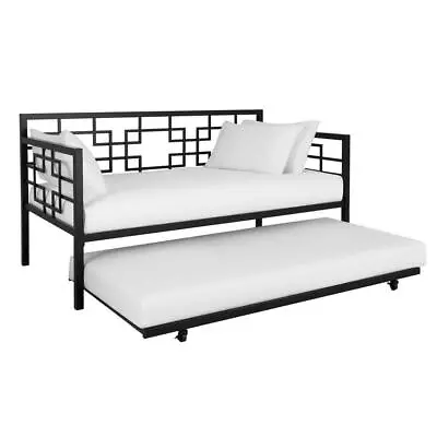 Dhp Daybeds 41.5 X38.9 X77.5  Giada Black Metal Twin Daybed With Trundle Adult • $231.09