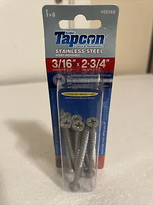 Tapcon 3/16  X 2-3/4  Stainless Steel Phillips Flat Head Concrete Anchor Screws • $11