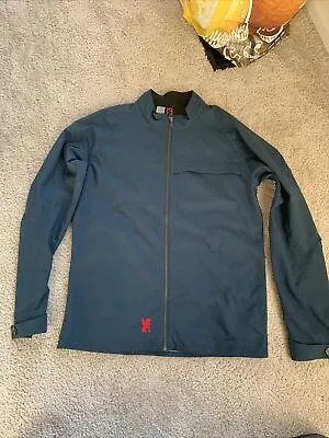 Chrome Industries Full Zip Cycling Commuter Jacket Blue Pockets Men's Medium • $40